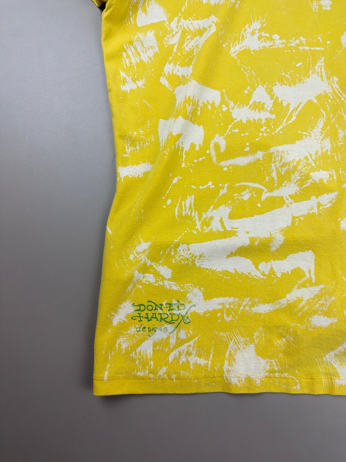 Ed Hardy Vintage "Love Kills Slowly" Graphic Tee - Yellow Wash / Cyber Y2K