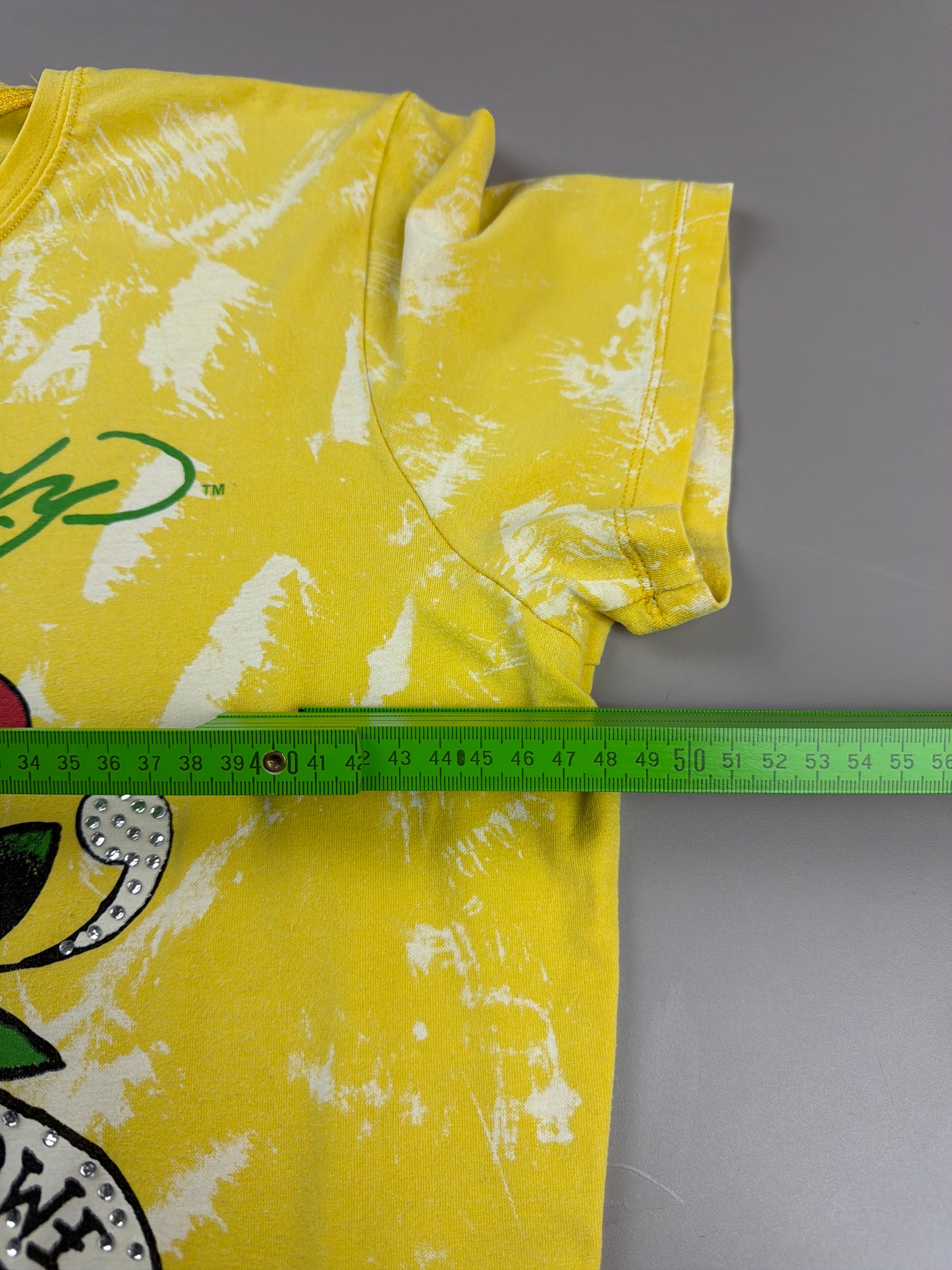 Ed Hardy Vintage "Love Kills Slowly" Graphic Tee - Yellow Wash / Cyber Y2K