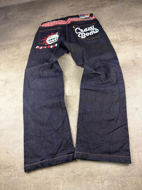 Crazy Bomb Archive "Shark Bomb" Graphic Denim - Indigo Red