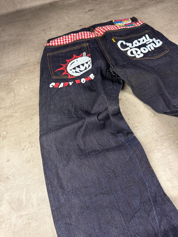 Crazy Bomb Archive "Shark Bomb" Graphic Denim - Indigo Red