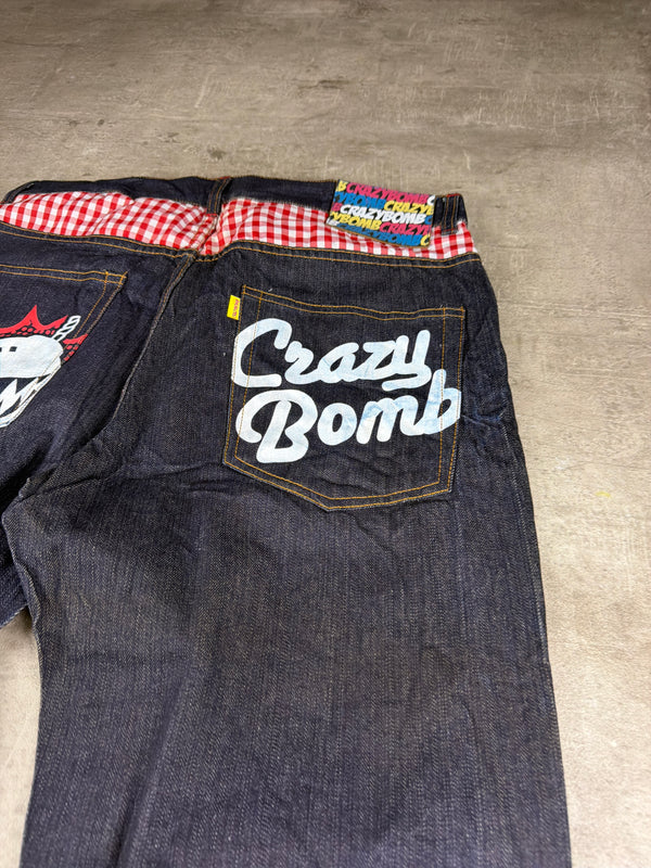 Crazy Bomb Archive "Shark Bomb" Graphic Denim - Indigo Red
