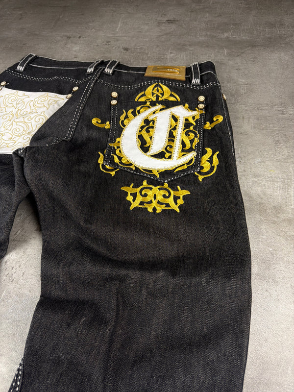 Coogi Luxury Archive "If Luxe Could Kill" Big Logo Jeans - Black Contrast Stitch