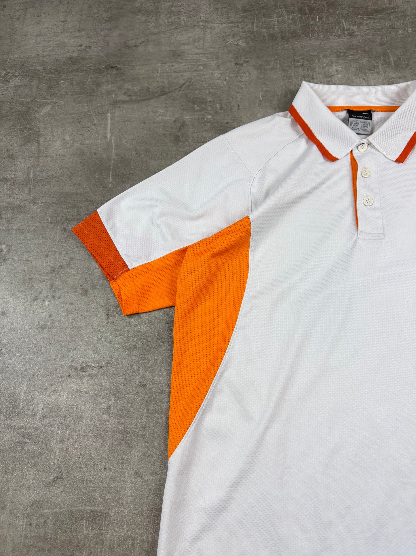 Nike Sphere Dry Mesh Panel Polo Shirt - White / Orange