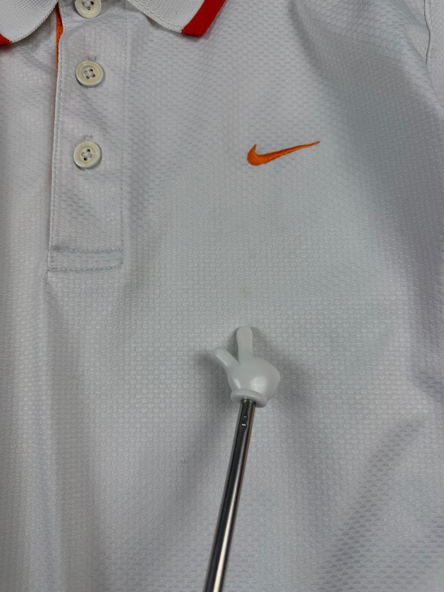 Nike Sphere Dry Mesh Panel Polo Shirt - White / Orange