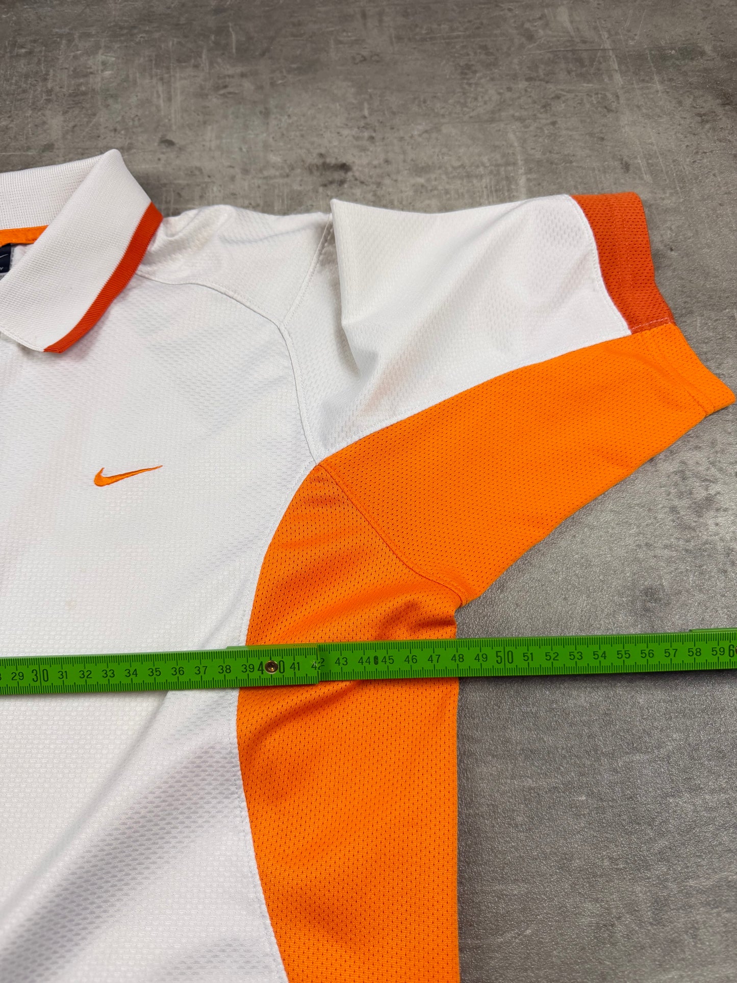 Nike Sphere Dry Mesh Panel Polo Shirt - White / Orange