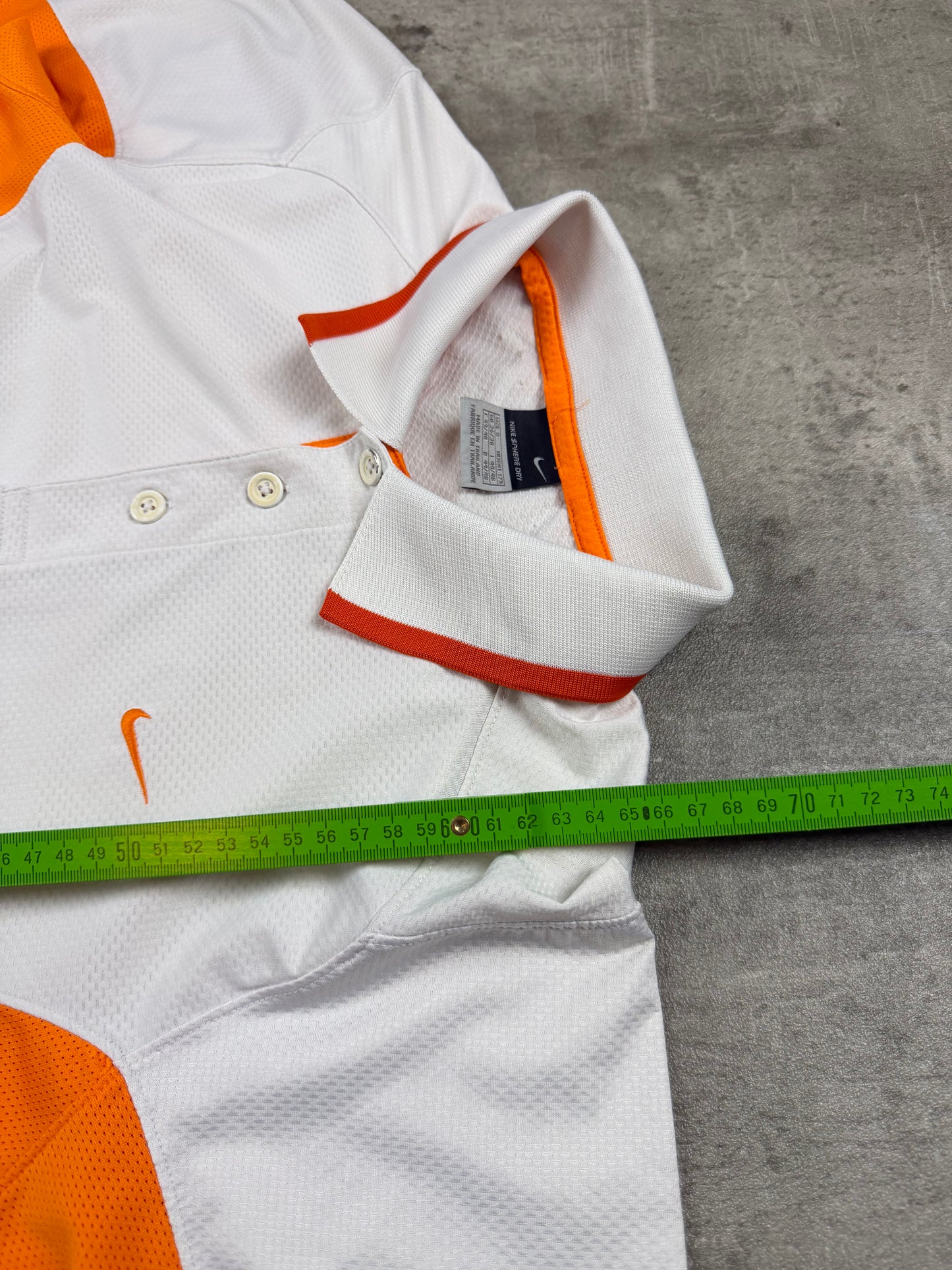 Nike Sphere Dry Mesh Panel Polo Shirt - White / Orange