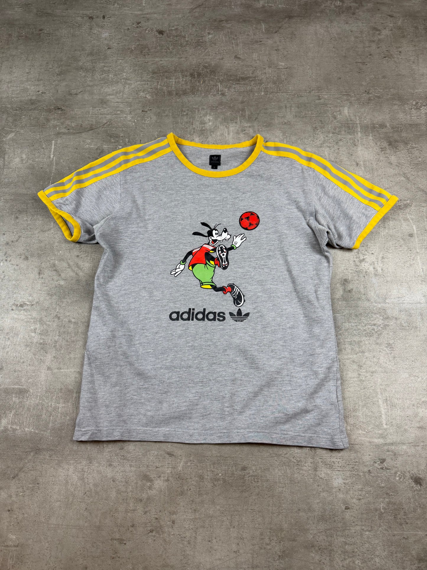 Adidas x Disney "Sport Goofy" Graphic Tee – Heather Grey/Yellow