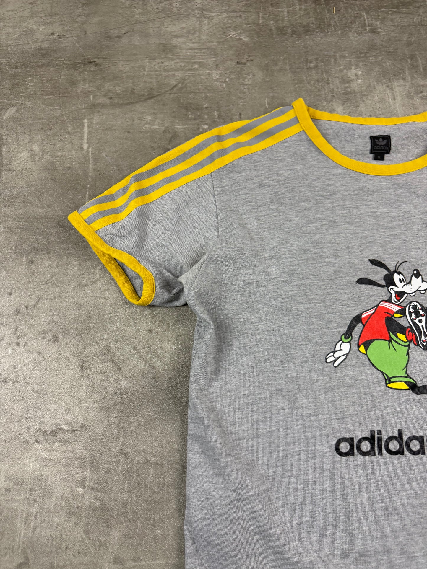 Adidas x Disney "Sport Goofy" Graphic Tee – Heather Grey/Yellow