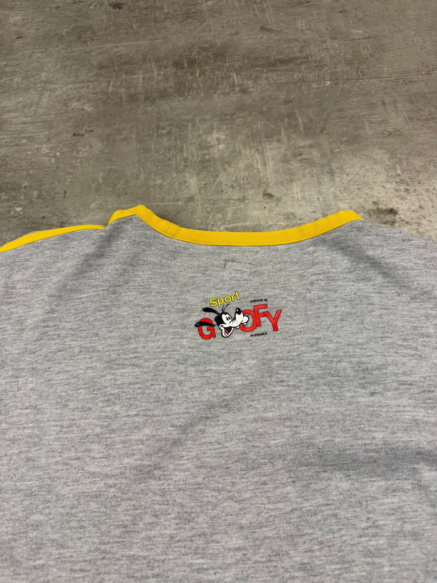 Adidas x Disney "Sport Goofy" Graphic Tee – Heather Grey/Yellow