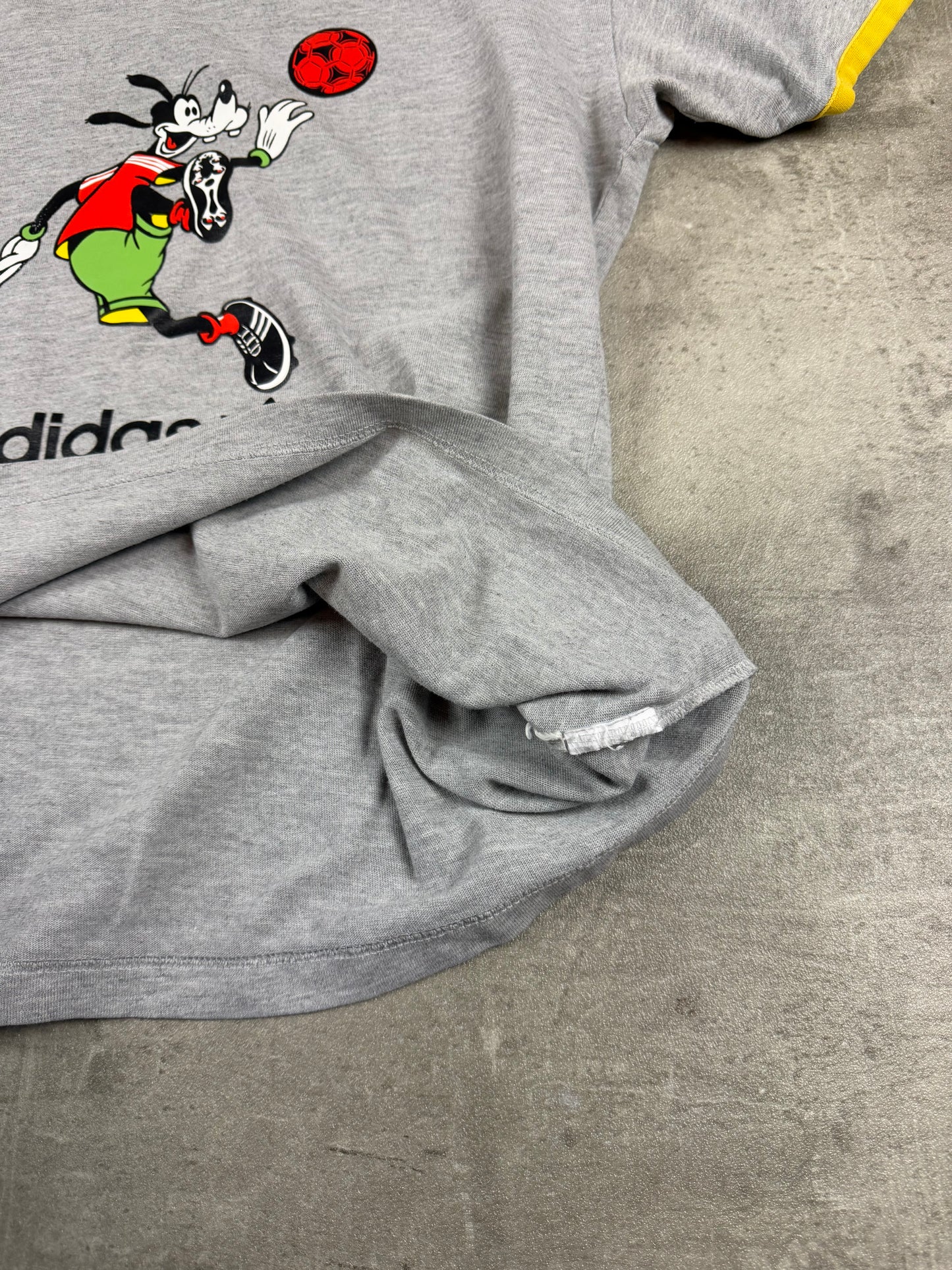 Adidas x Disney "Sport Goofy" Graphic Tee – Heather Grey/Yellow