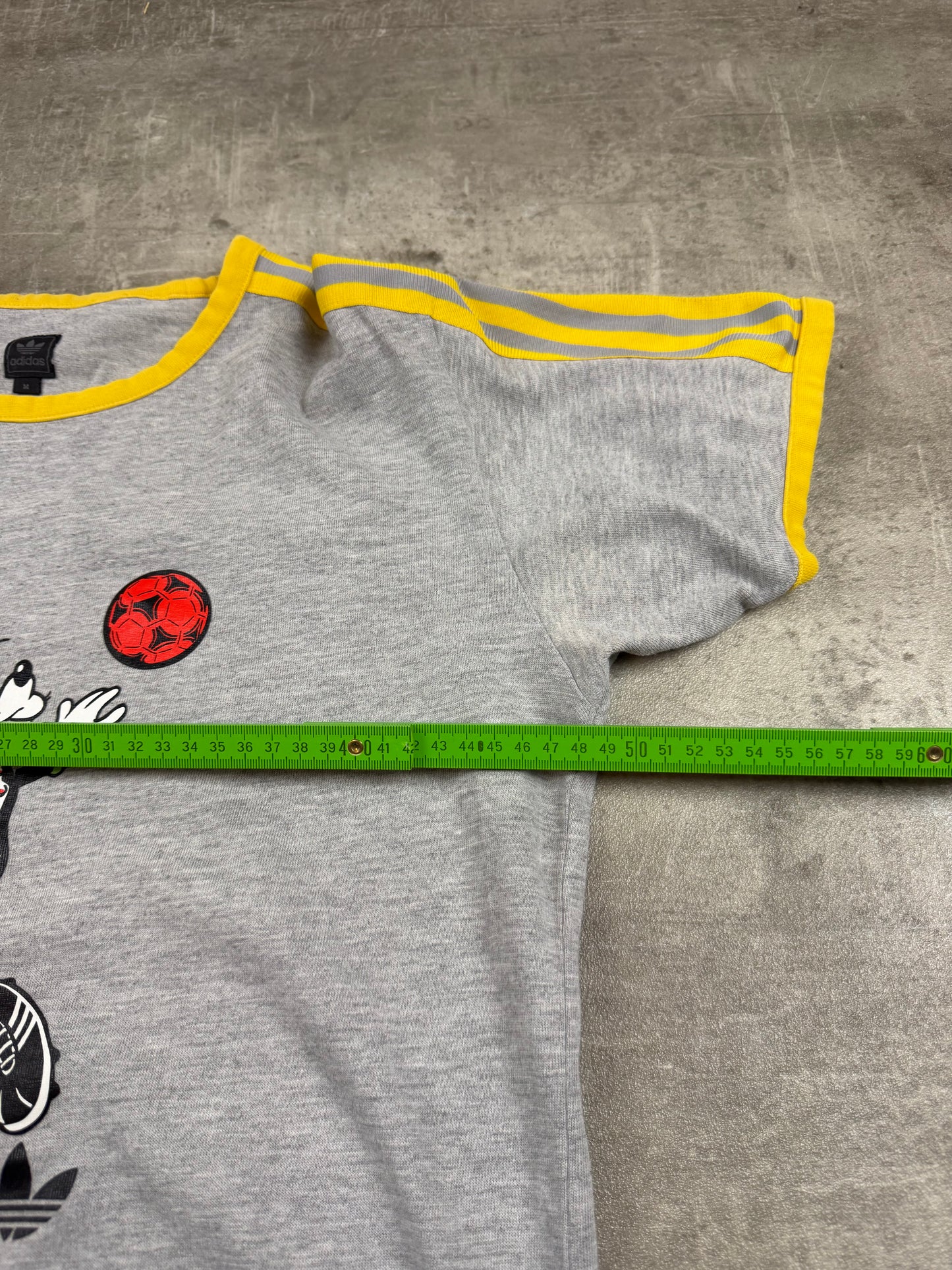 Adidas x Disney "Sport Goofy" Graphic Tee – Heather Grey/Yellow