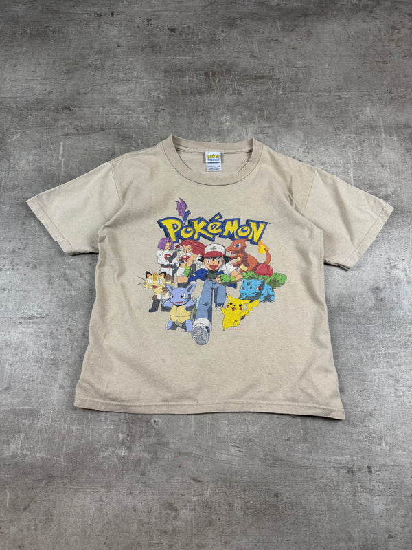 Vintage 1999 Pokémon Character Group Graphic Tee – Beige