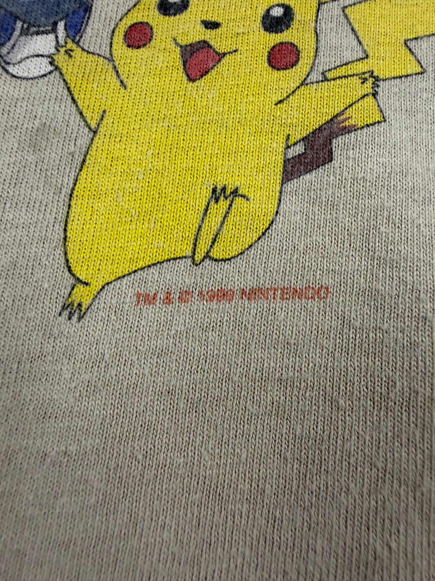 Vintage 1999 Pokémon Character Group Graphic Tee – Beige