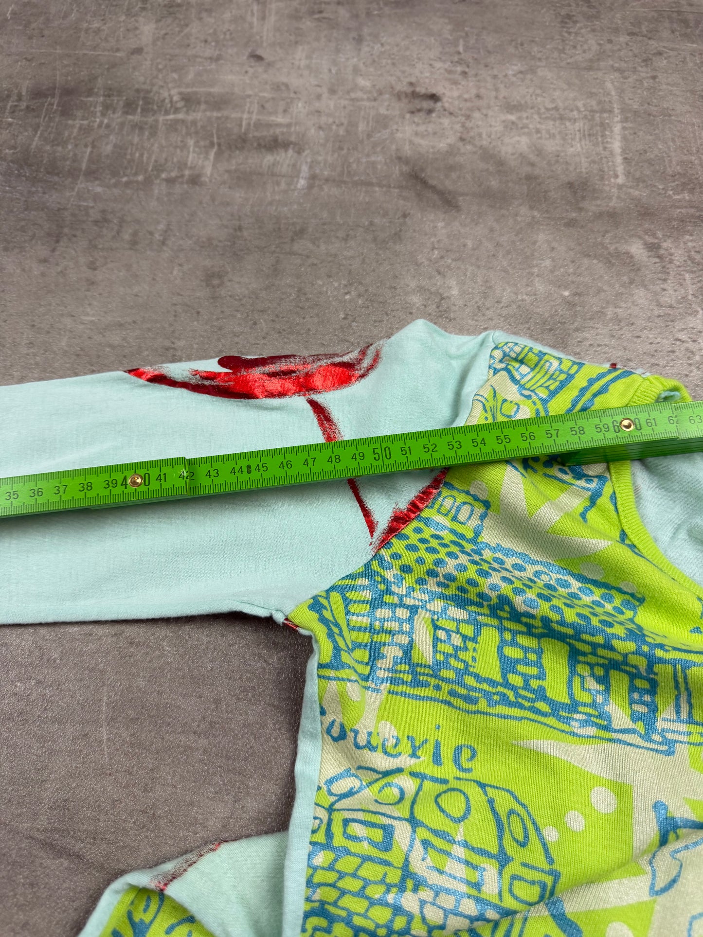 Custo Barcelona Archive "Amsterdam" Graphic Longsleeve - Neon Green / Light Blue