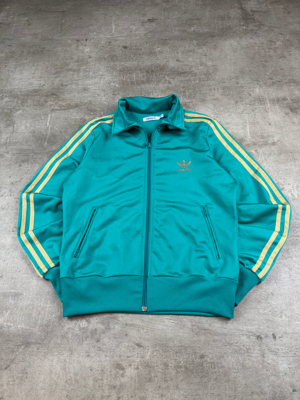 Adidas Retro Three Stripe Trefoil Trackjacket – Teal Gold