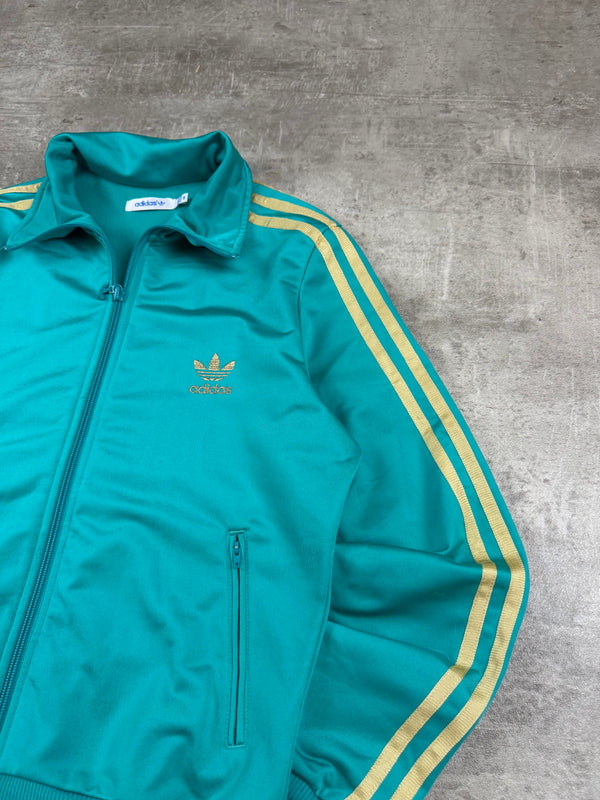 Adidas Retro Three Stripe Trefoil Trackjacket – Teal Gold