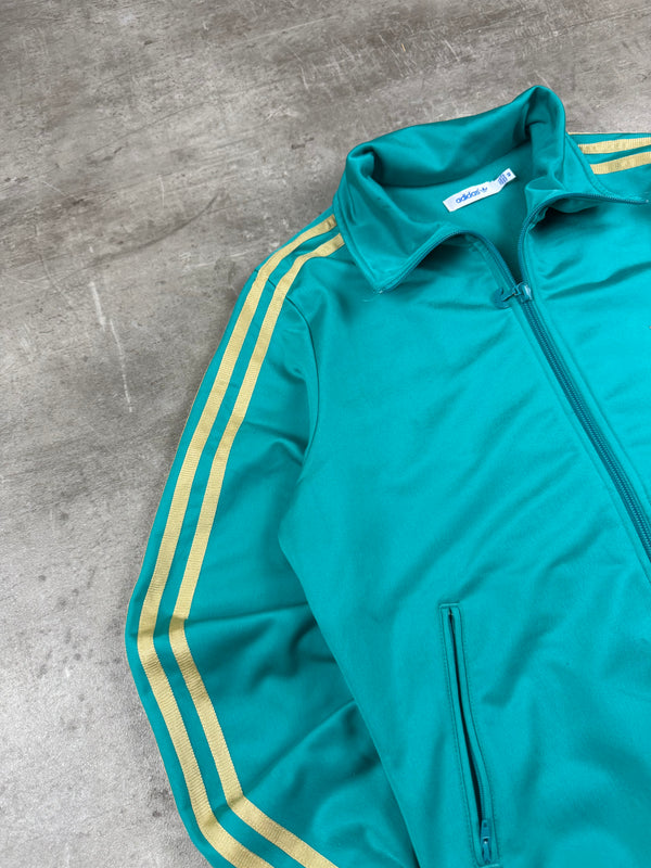 Adidas Retro Three Stripe Trefoil Trackjacket – Teal Gold