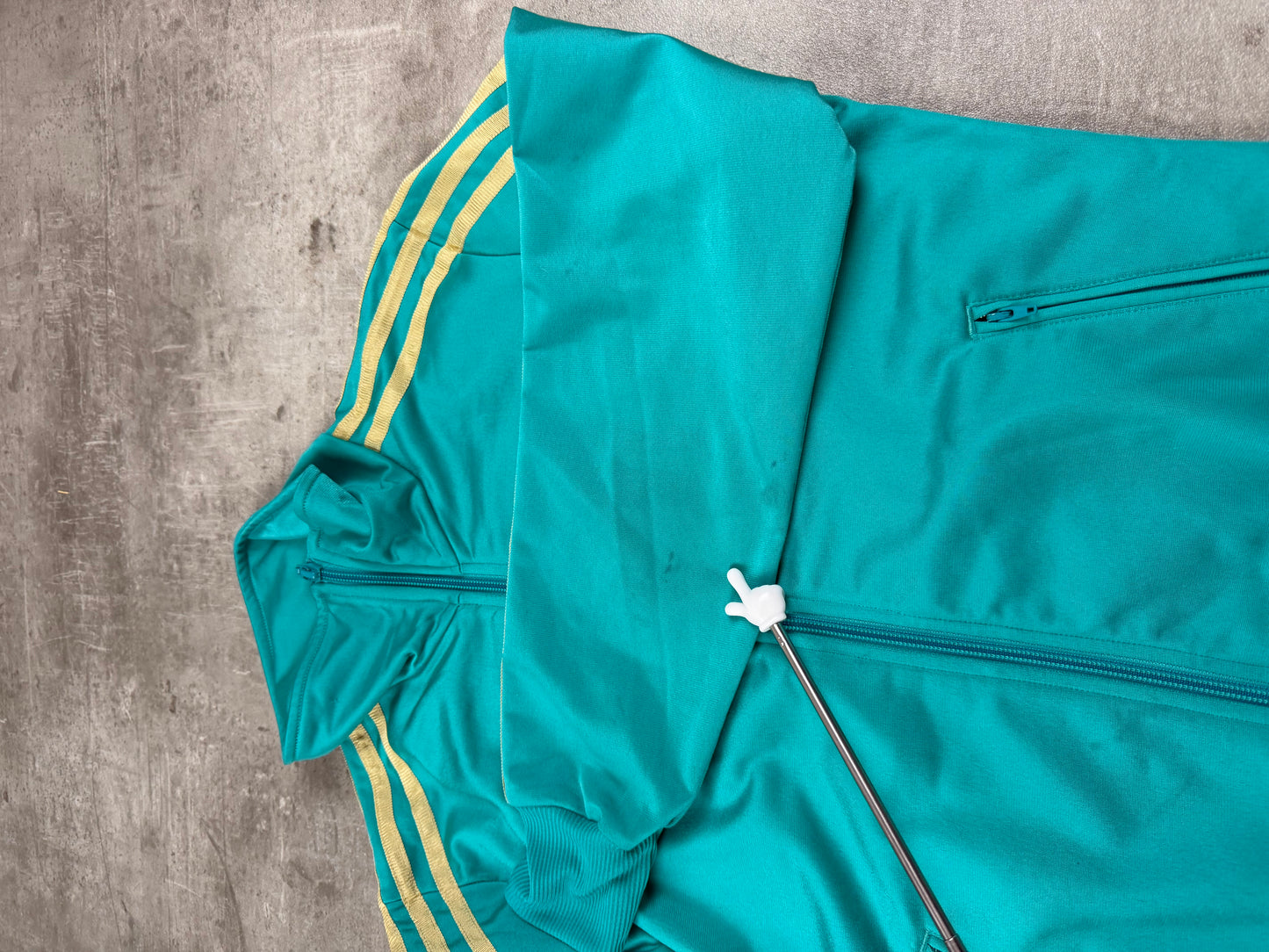 Adidas Retro Three Stripe Trefoil Trackjacket – Teal Gold