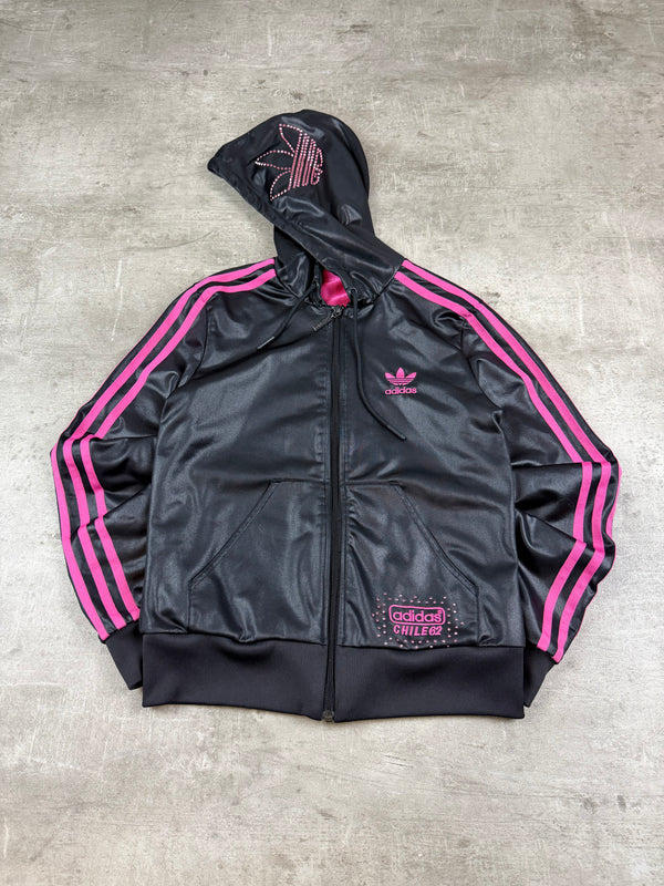 Adidas Chile 62 Rhinestone Zip Hoodie - Black & Pink