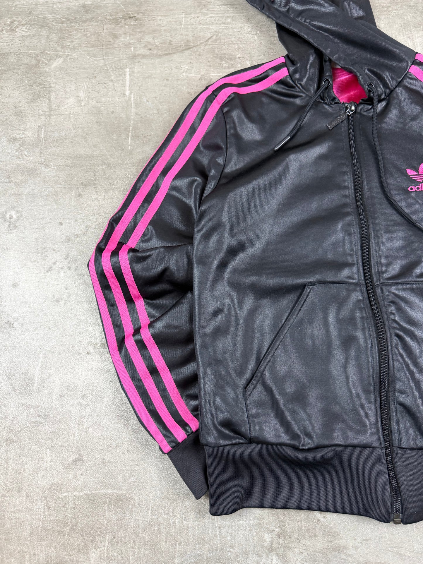 Adidas Chile 62 Rhinestone Zip Hoodie - Black & Pink