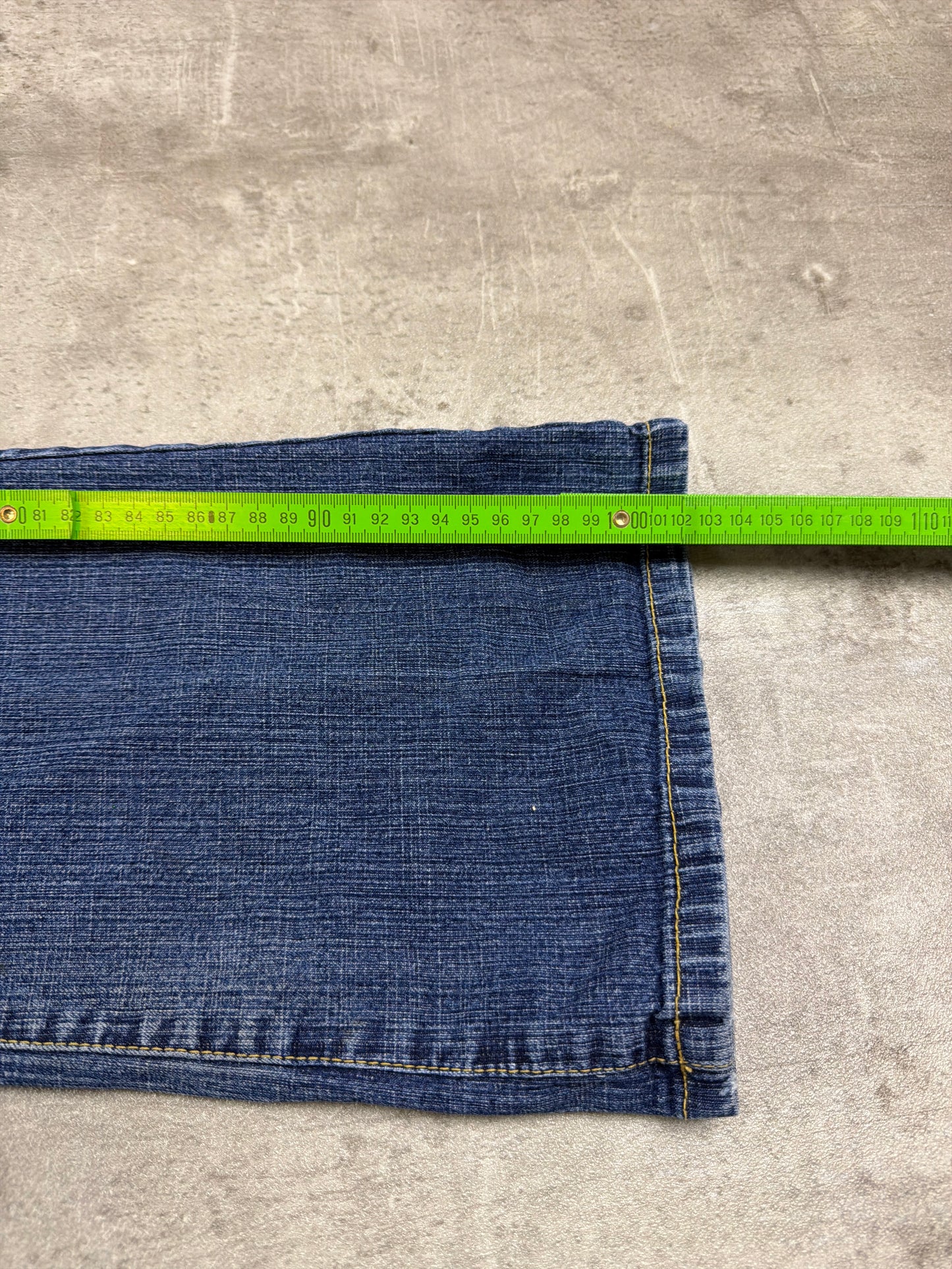 Crazy Age Vintage Low Waist Distressed Tribal Print Flare Jeans - Faded Blue