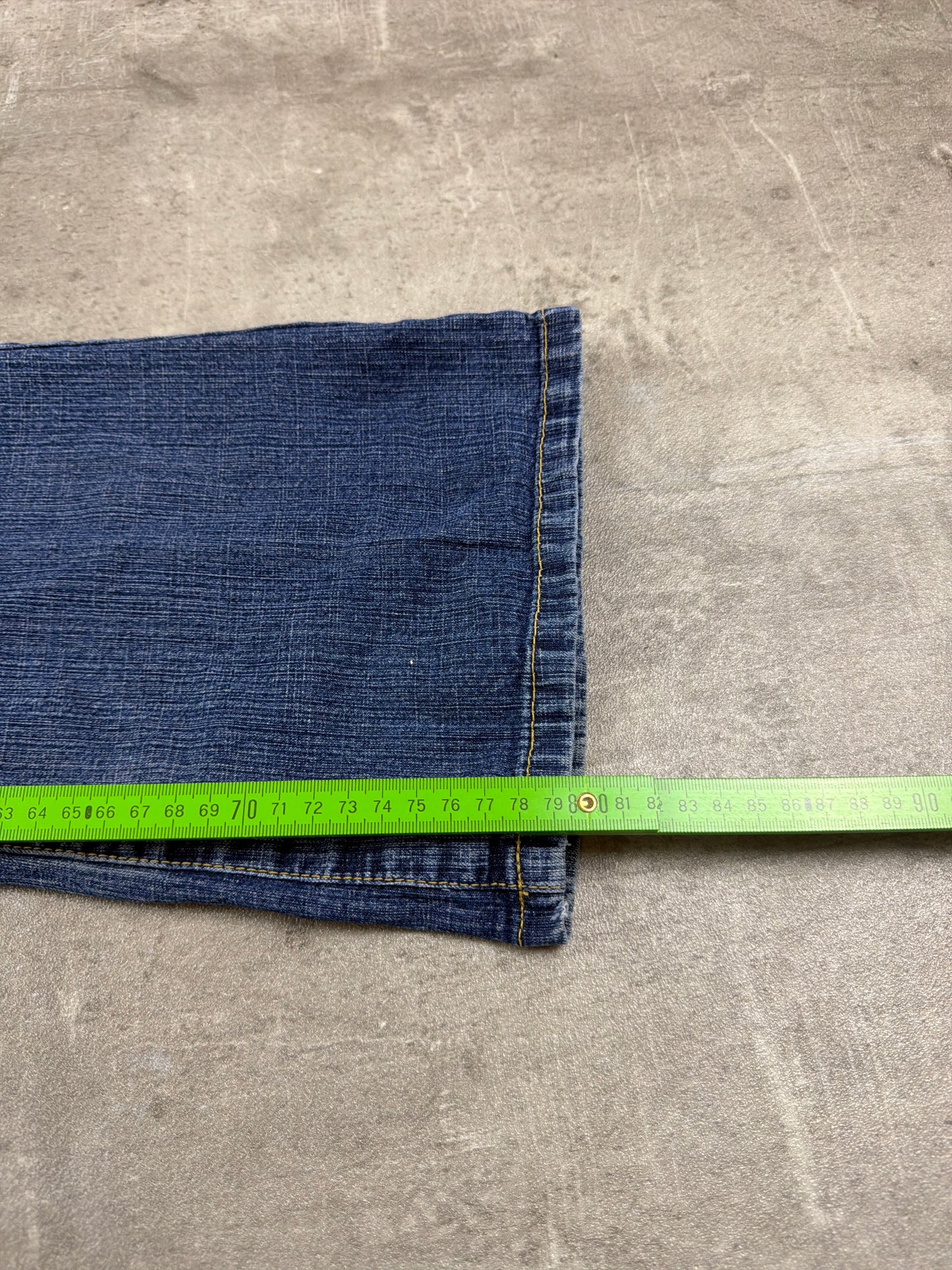 Crazy Age Vintage Low Waist Distressed Tribal Print Flare Jeans - Faded Blue
