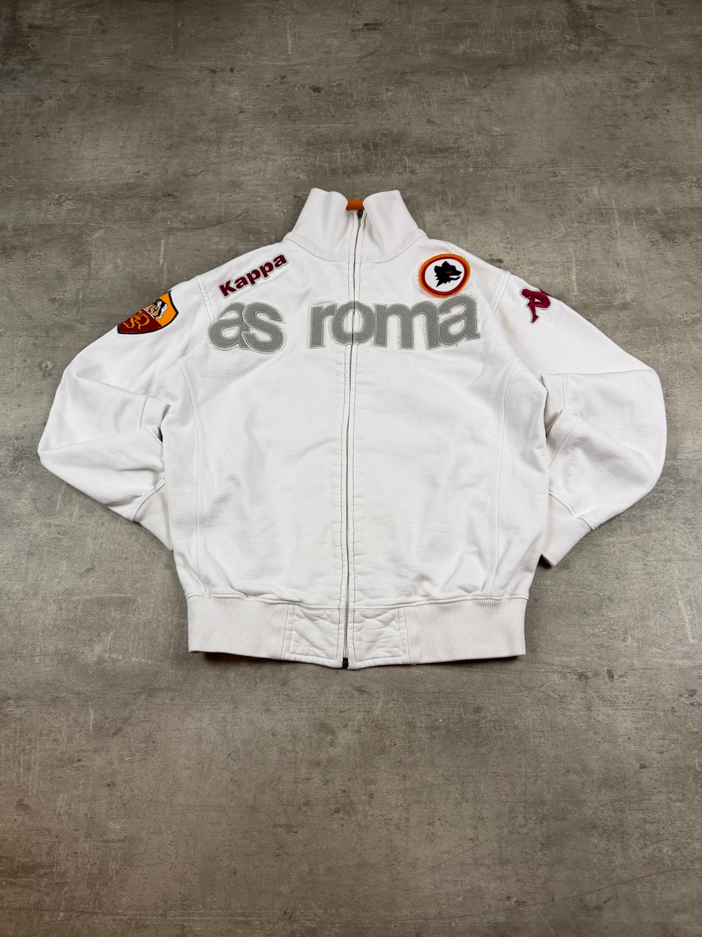 Kappa x AS Roma Archive Fleece Trackjacket - White