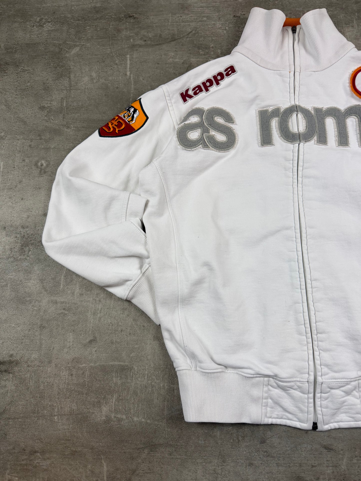 Kappa x AS Roma Archive Fleece Trackjacket - White