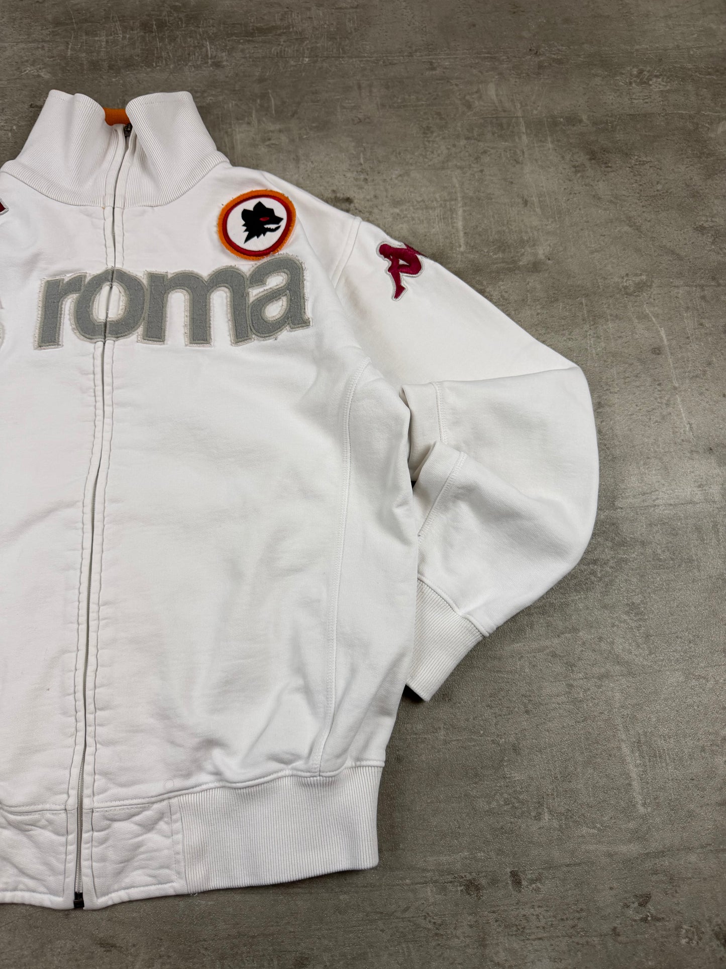 Kappa x AS Roma Archive Fleece Trackjacket - White