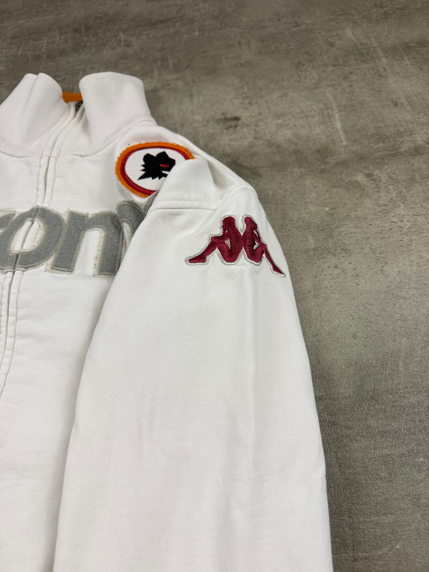Kappa x AS Roma Archive Fleece Trackjacket - White