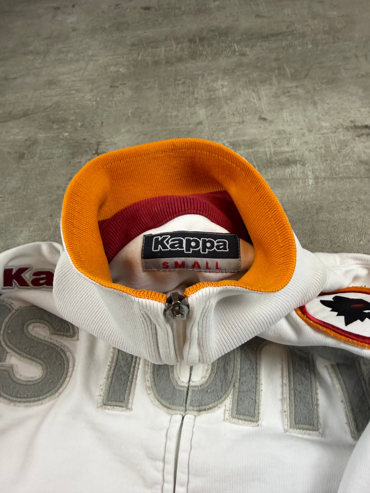 Kappa x AS Roma Archive Fleece Trackjacket - White
