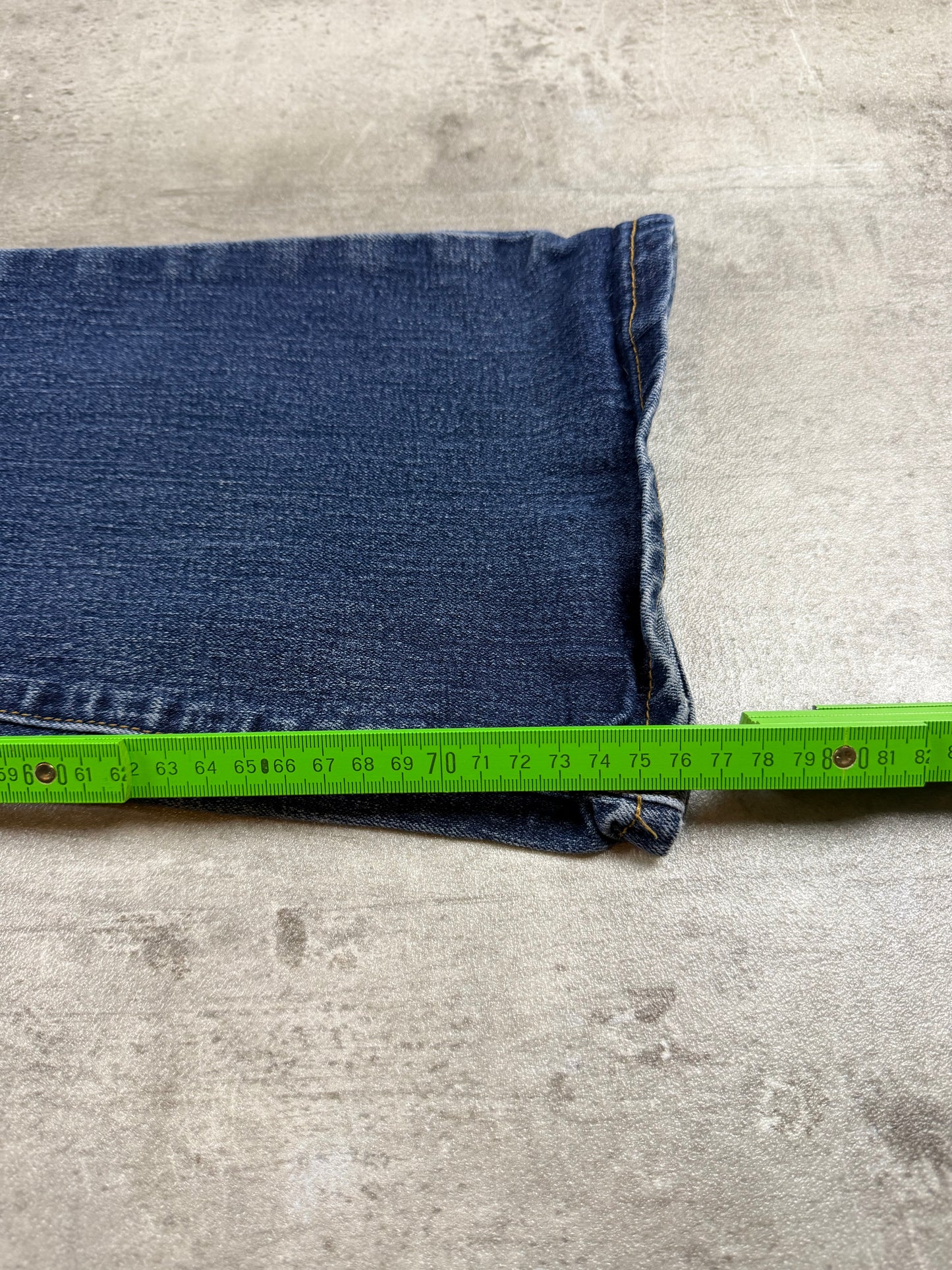 Crazy Age Y2K Tribal Print Bleached Flare Jeans - Blue