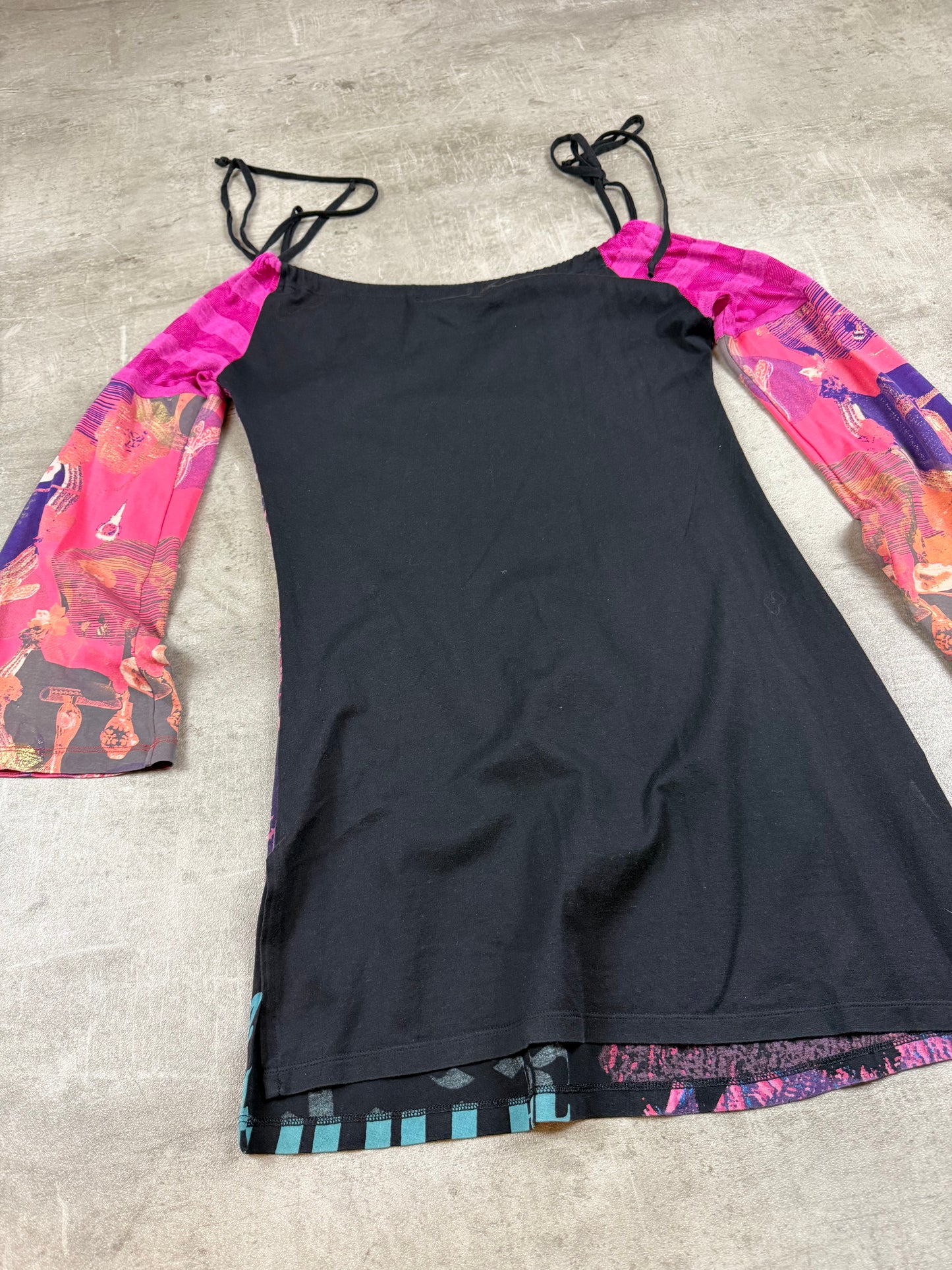 Custo Barcelona Archive Eagle Print Longsleeve Dress - Pink/Multicolor