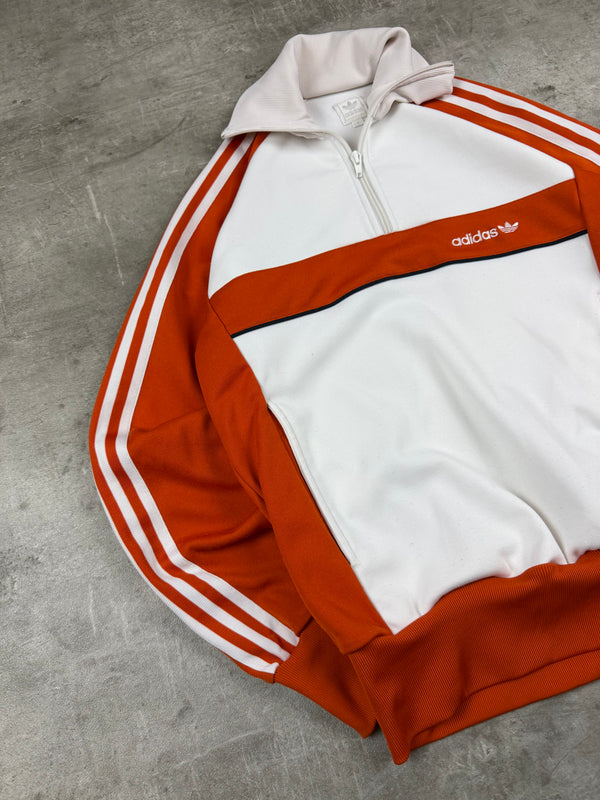 Adidas Vintage 2000s Half-Zip Tracksuit Top - Orange/White