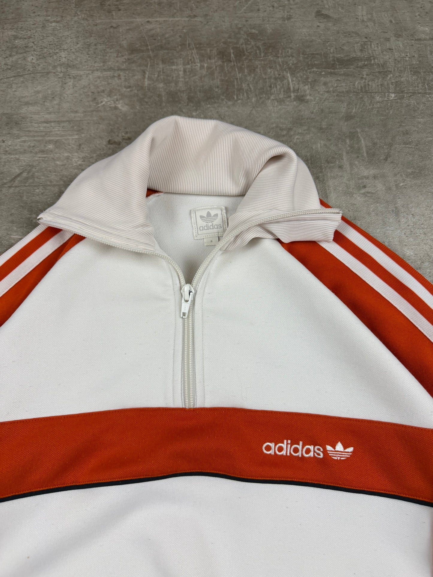 Adidas Vintage 2000s Half-Zip Tracksuit Top - Orange/White