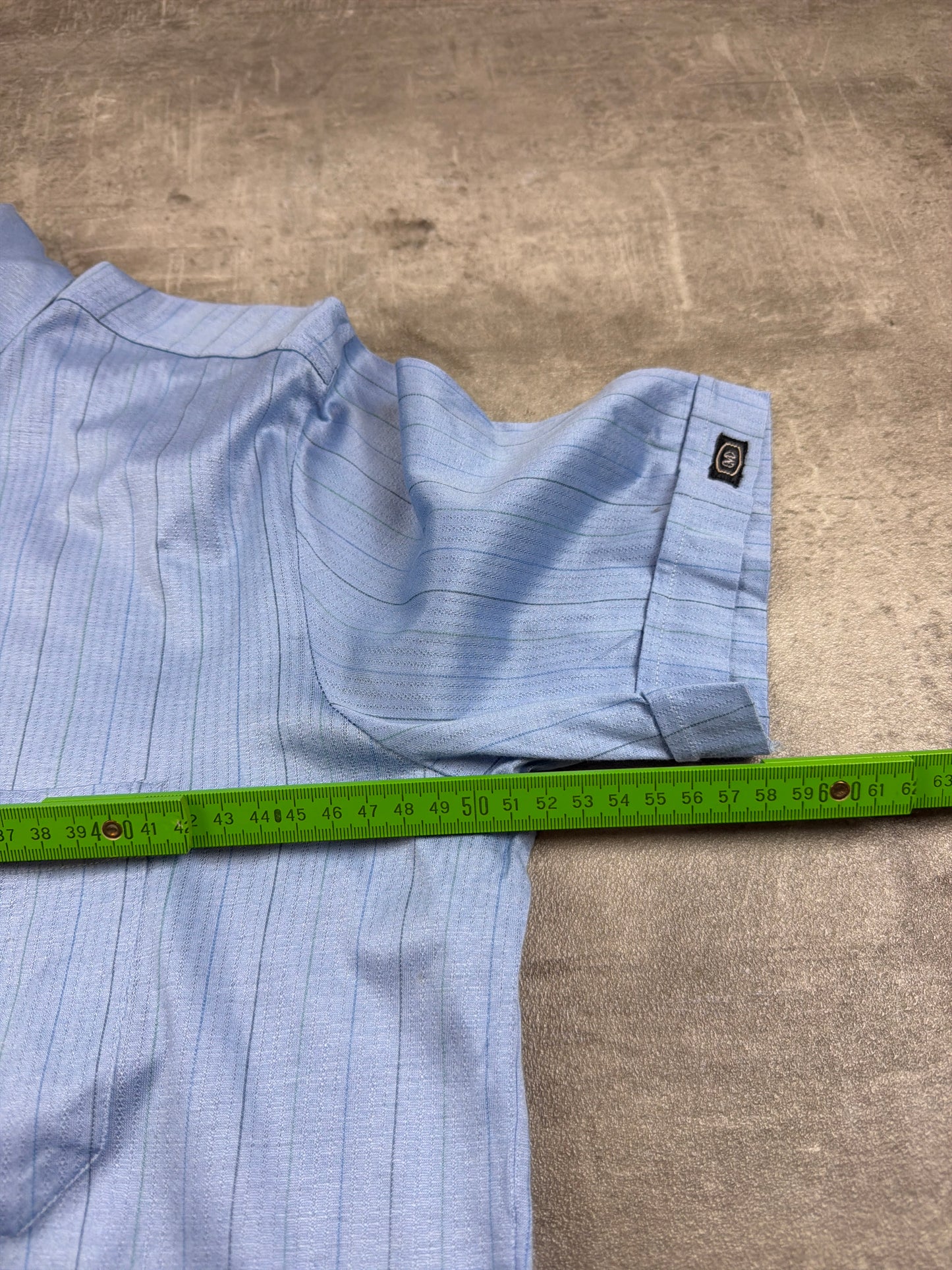 Vintage Ennio Muracchini Striped Knit Polo Shirt - Baby Blue