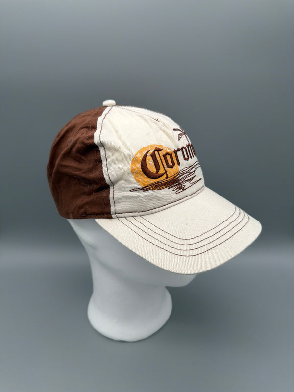 Vintage Corona Extra Embroidered Palm Tree Cap - Brown / Cream