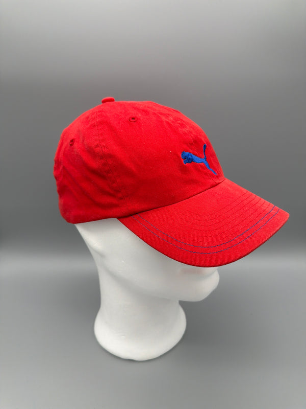 Vintage Puma Logo Embroidery Cap - Red / Blue