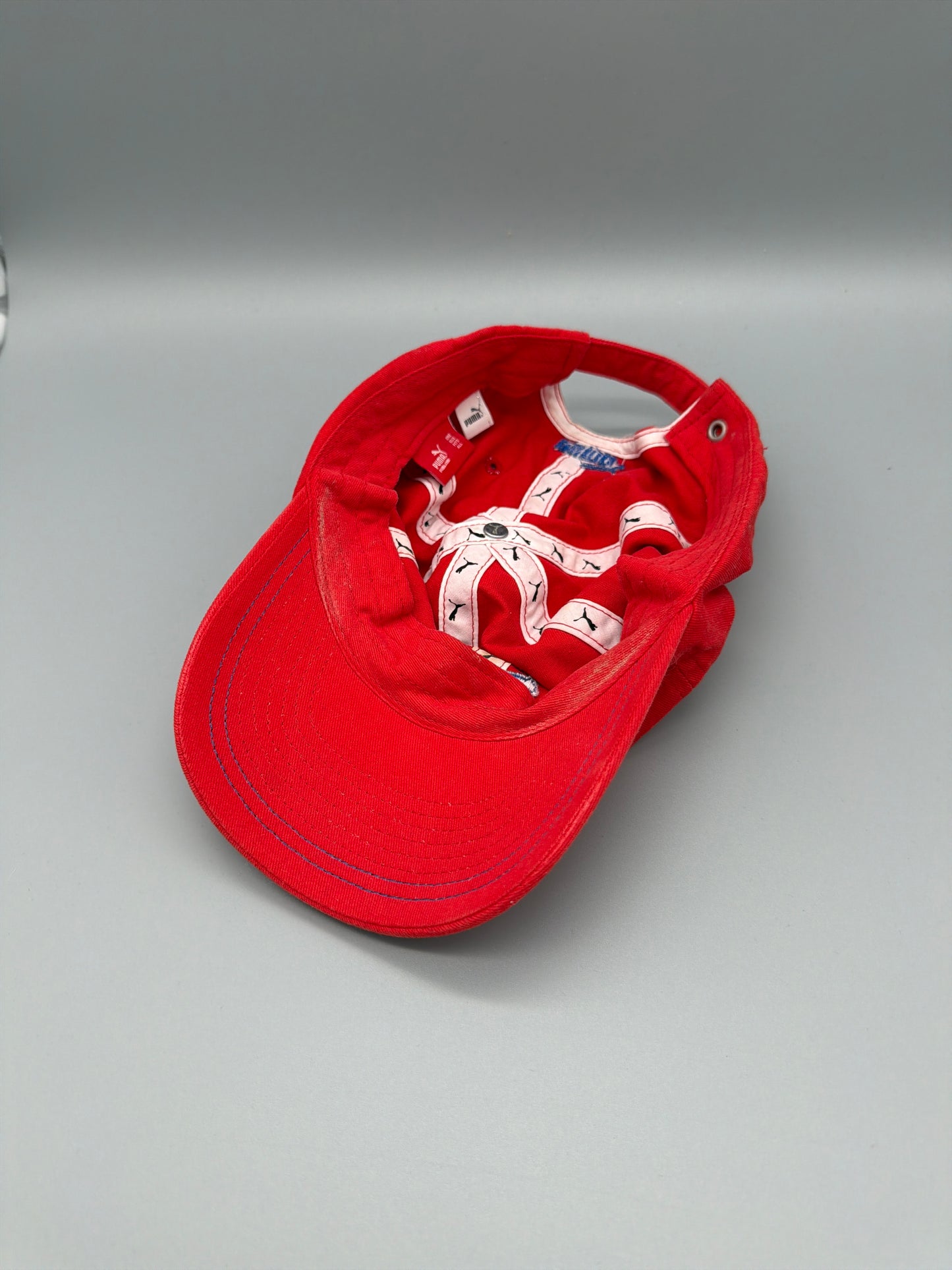 Vintage Puma Logo Embroidery Cap - Red / Blue