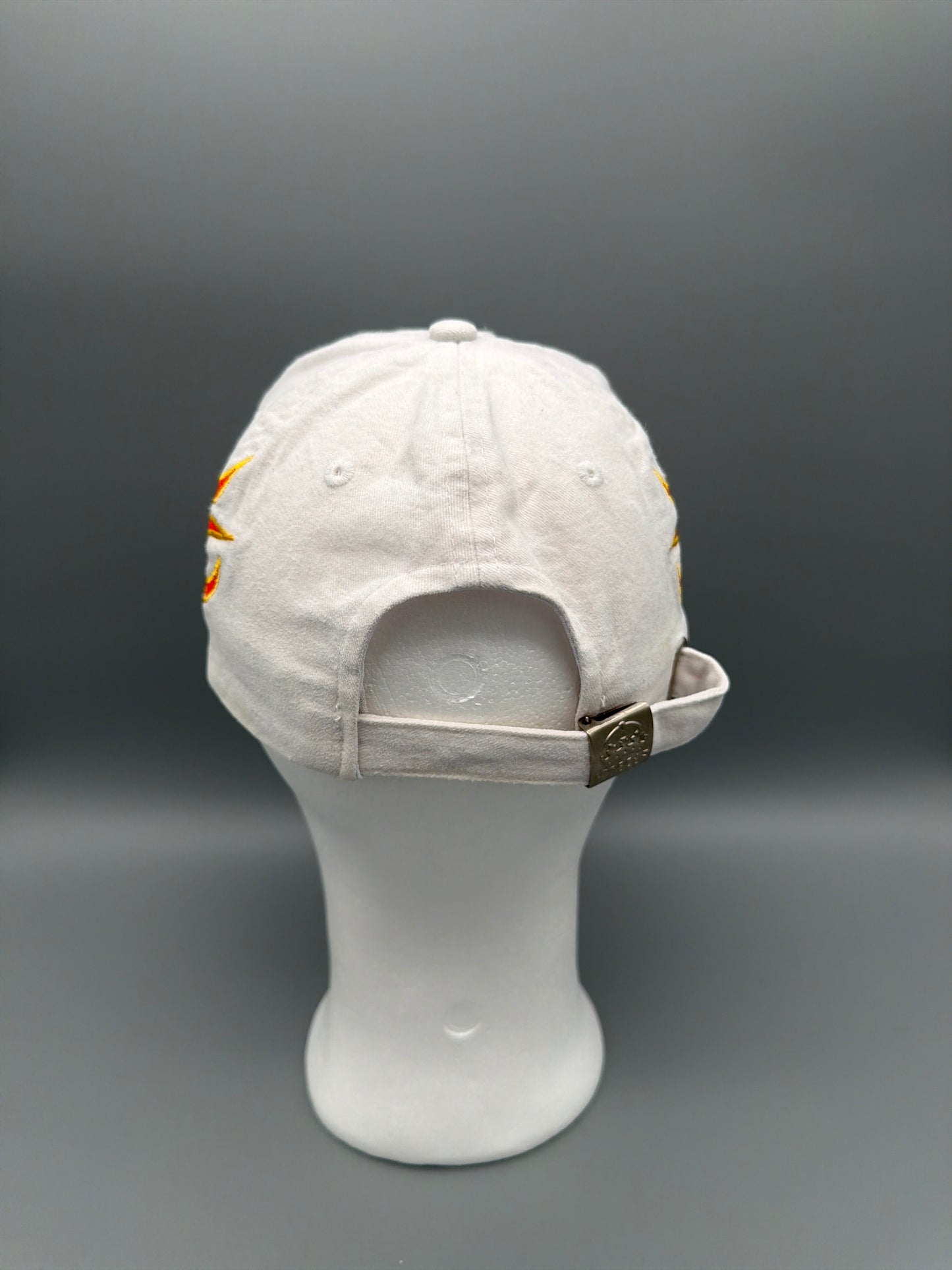 Y2K Flame Embroidered Racing Cap – White / Red