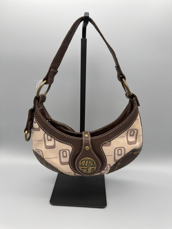 Miss Sixty Monogram Canvas Mini Bag - Brown / Beige
