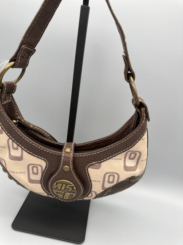 Miss Sixty Monogram Canvas Mini Bag - Brown / Beige