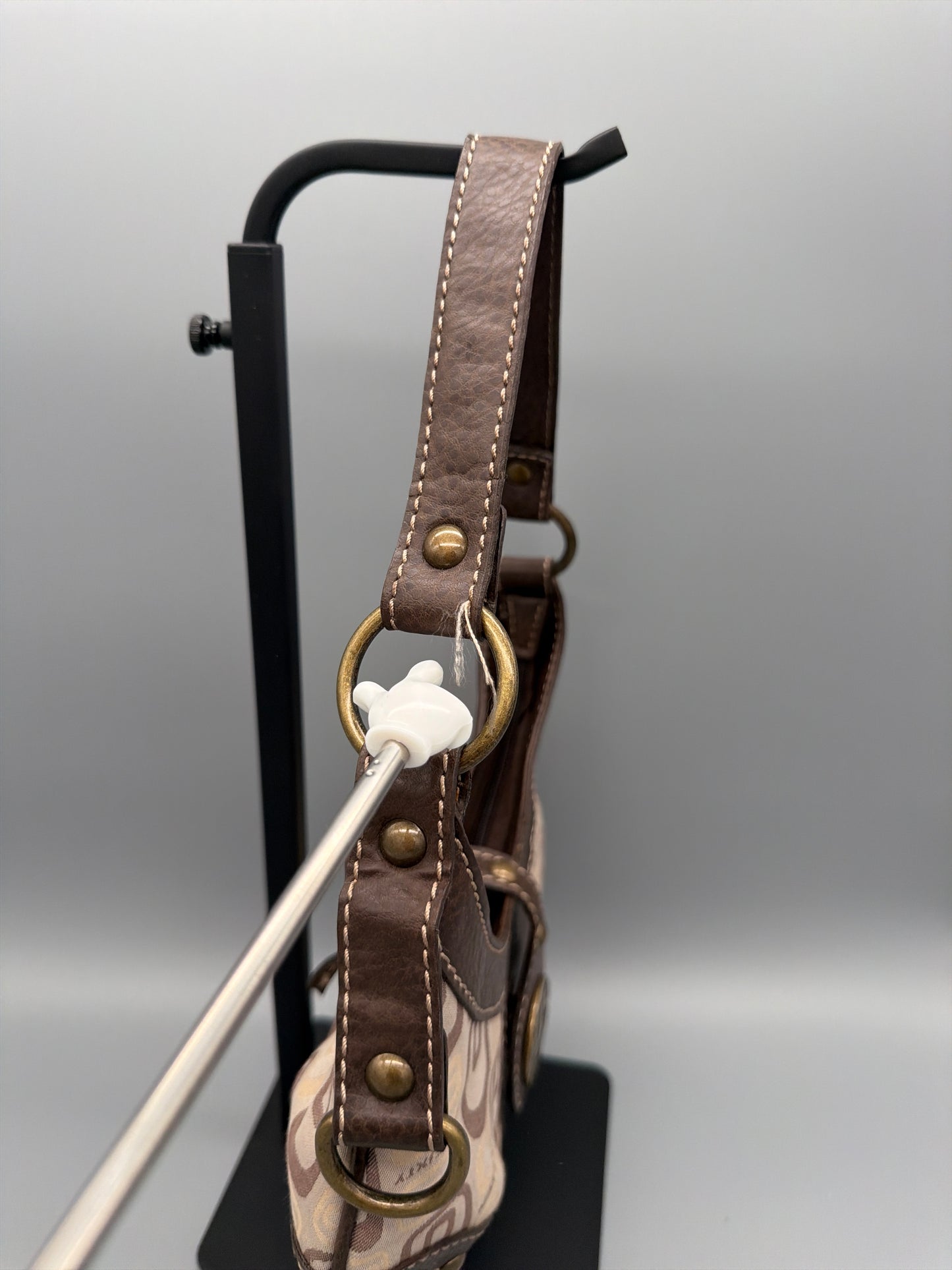Miss Sixty Monogram Canvas Mini Bag - Brown / Beige