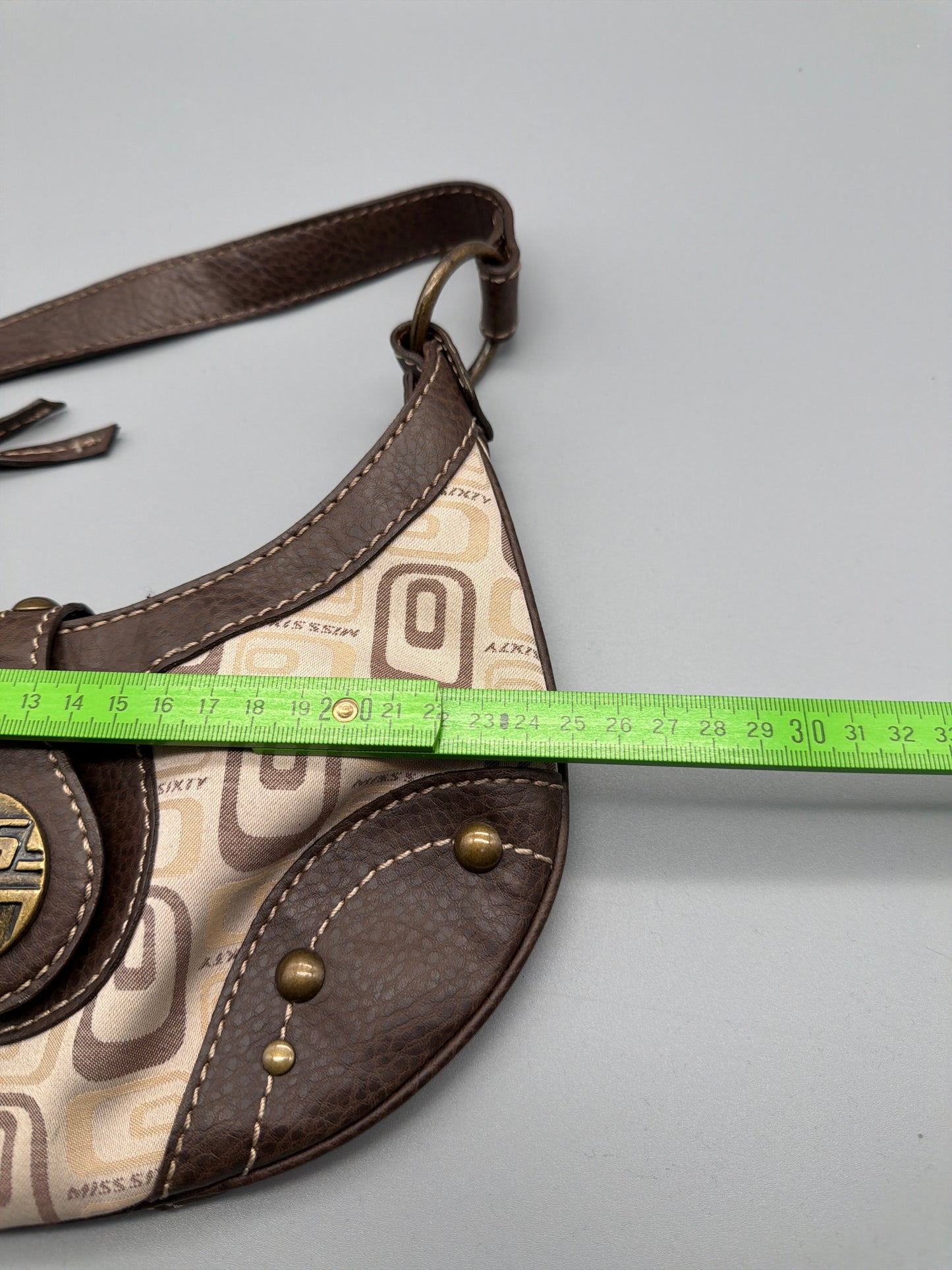 Miss Sixty Monogram Canvas Mini Bag - Brown / Beige