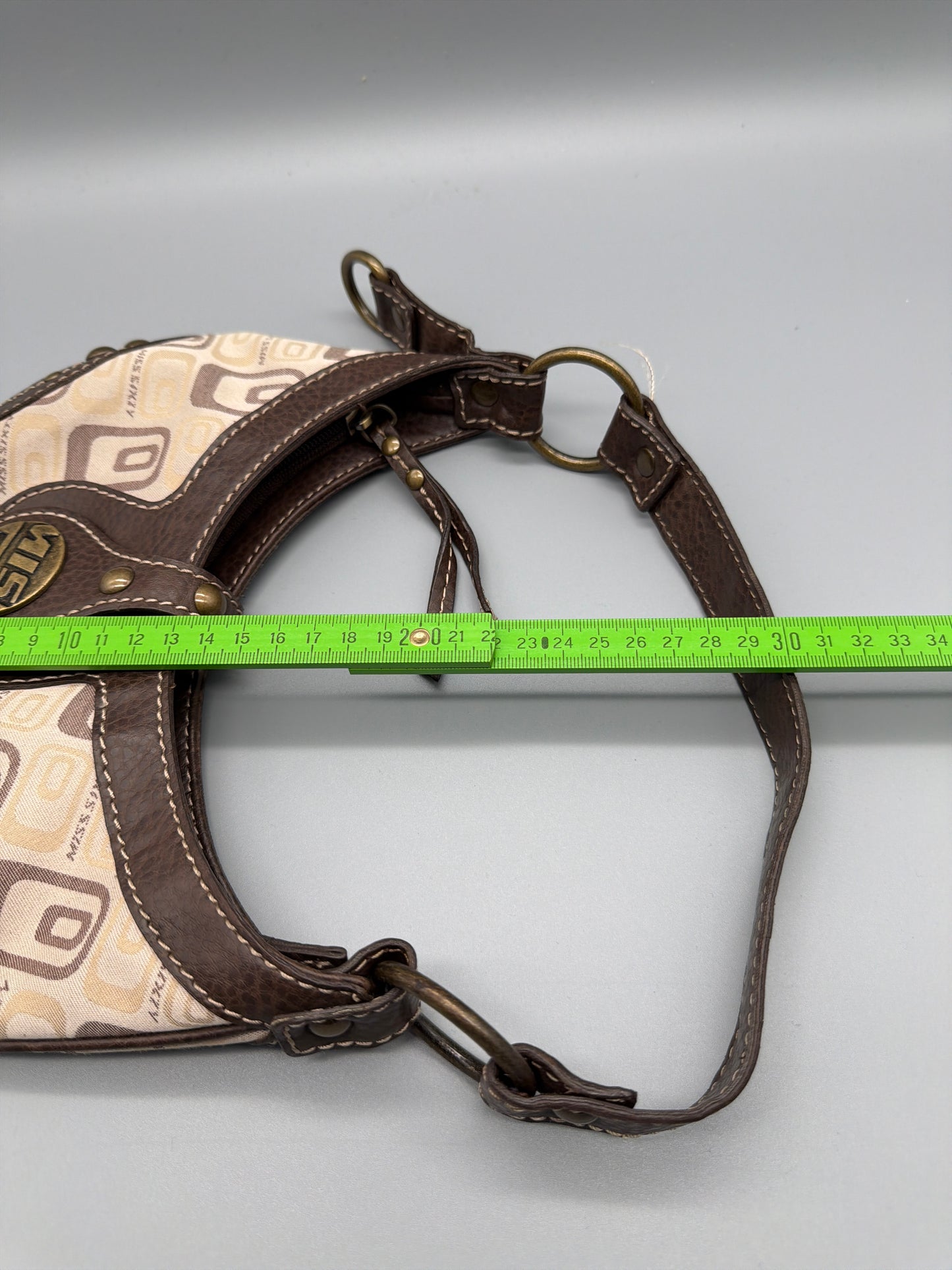 Miss Sixty Monogram Canvas Mini Bag - Brown / Beige