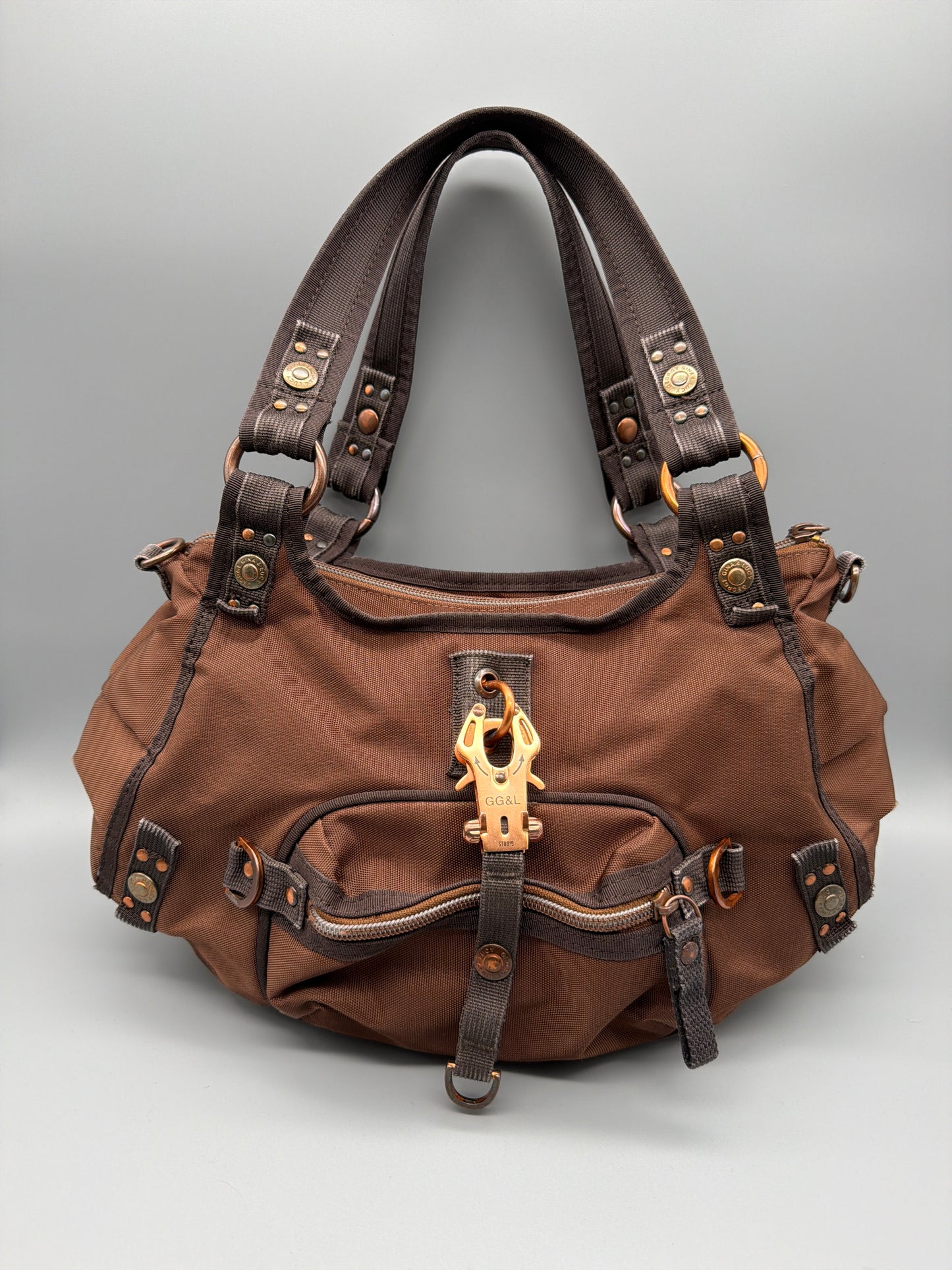 George Gina & Lucy "HEARTQUAKE!" Shoulder Bag - Brown / Pink