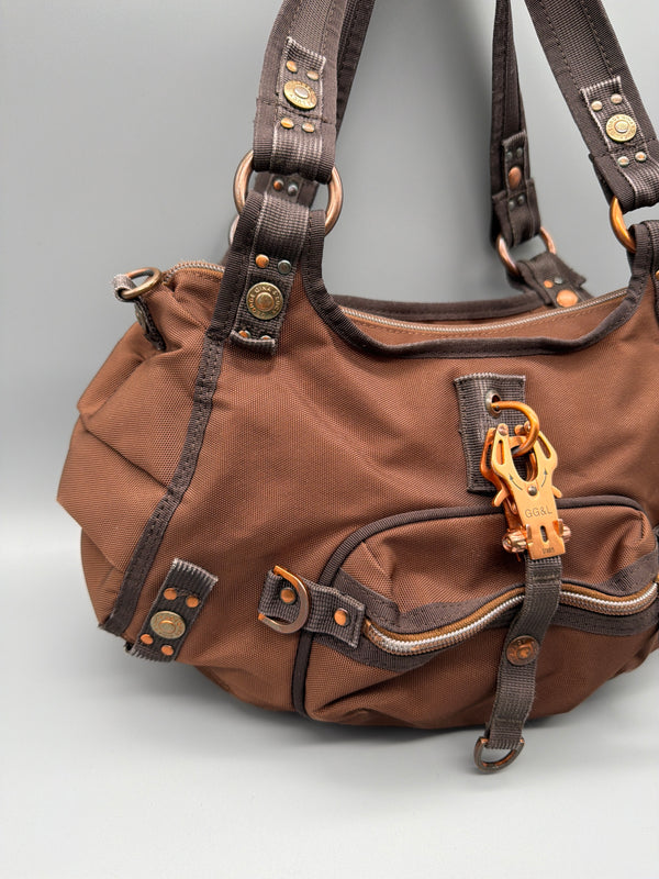 George Gina & Lucy "HEARTQUAKE!" Shoulder Bag - Brown / Pink