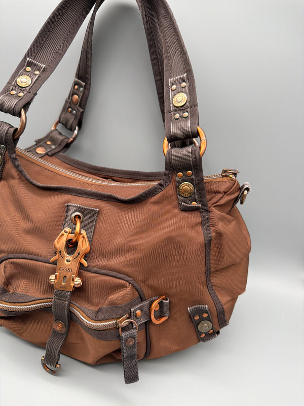 George Gina & Lucy "HEARTQUAKE!" Shoulder Bag - Brown / Pink