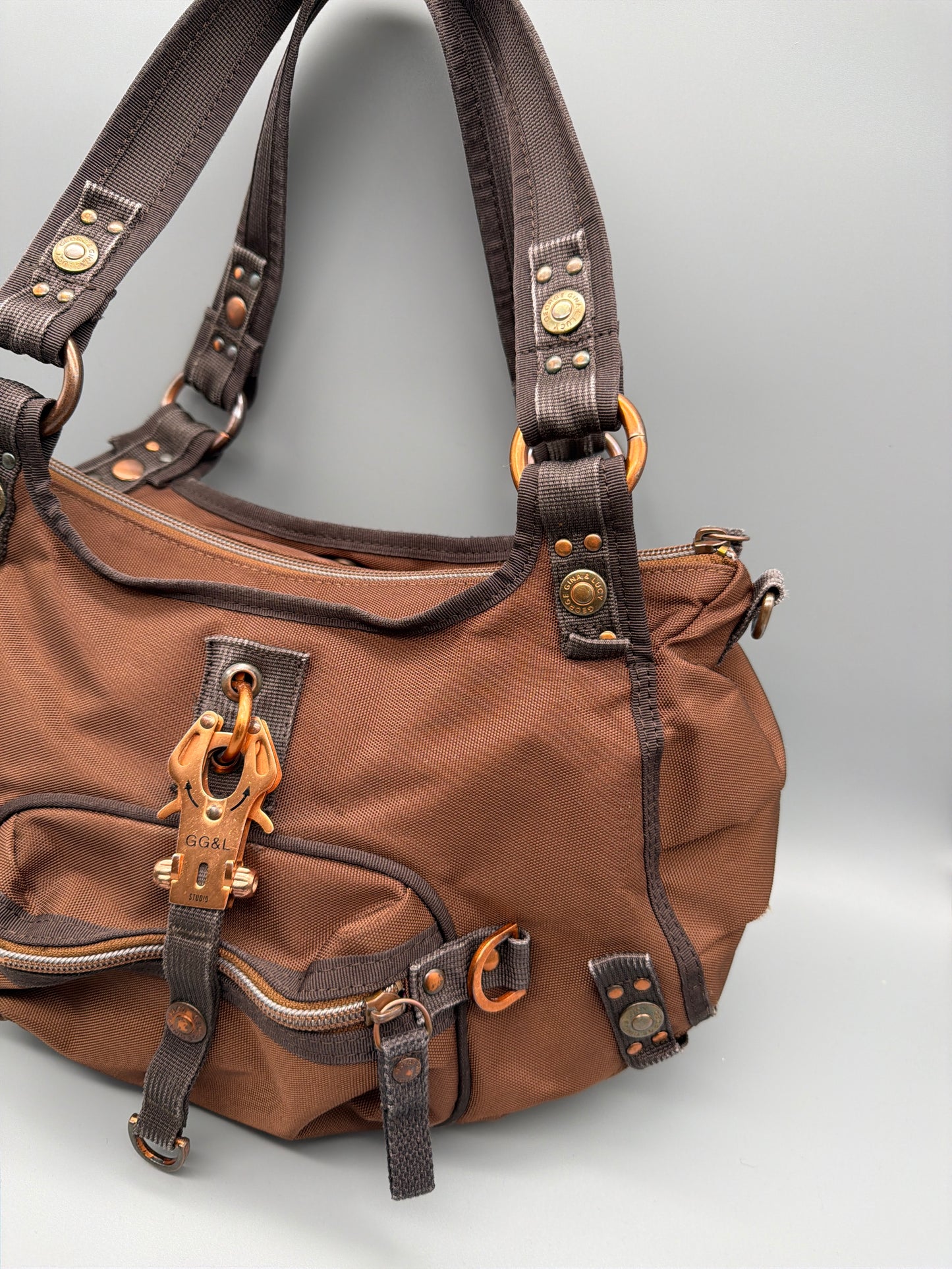 George Gina & Lucy "HEARTQUAKE!" Shoulder Bag - Brown / Pink