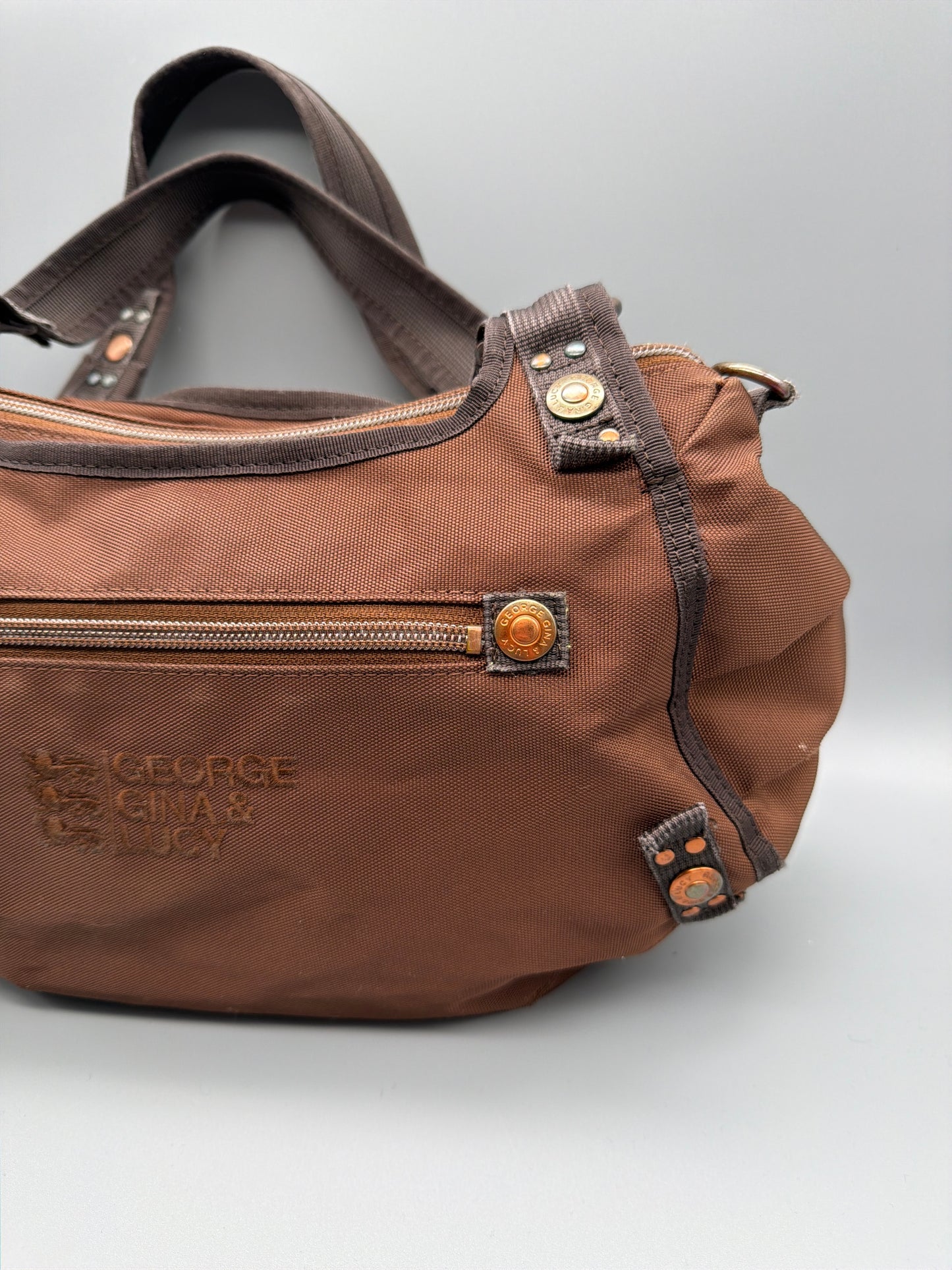 George Gina & Lucy "HEARTQUAKE!" Shoulder Bag - Brown / Pink